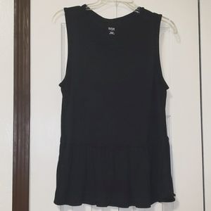 Black Jersey Peplum Tank